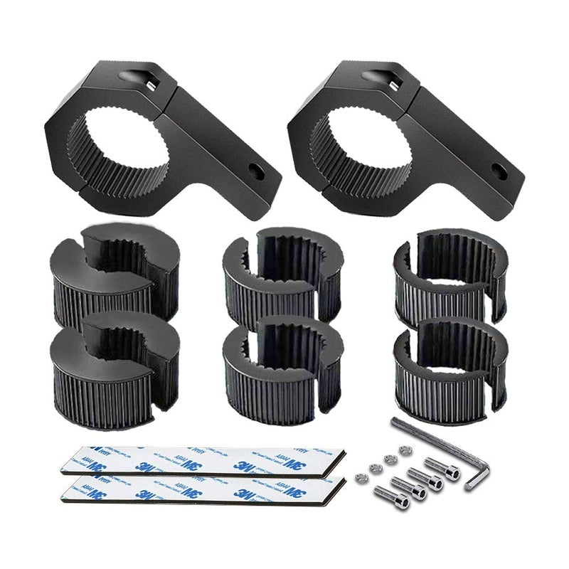 4WDKING Horizontal Bar Clamp Mounting Kit - 4WDKING 2PCS 1"/ 1.5"/ 1.75"/ 2" LED Light Bar LED Pods Fog Driving Lights Brackets for Bull Bar Tube Roof Roll Cage Holder Headache Rack Mount. - Image 1